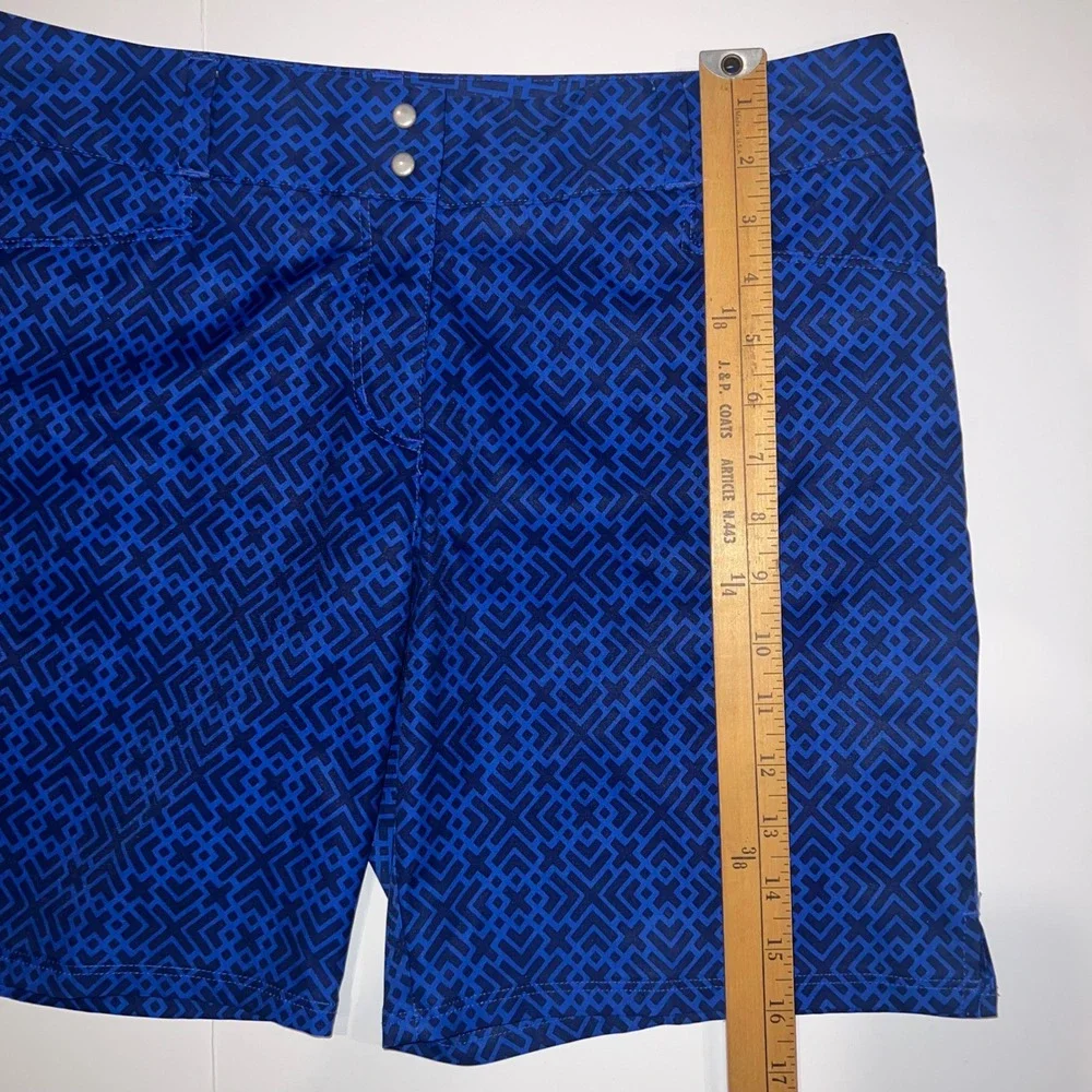 Adidas Golf Shorts‎ Womens 10 Blue Geometric Print Performance Active